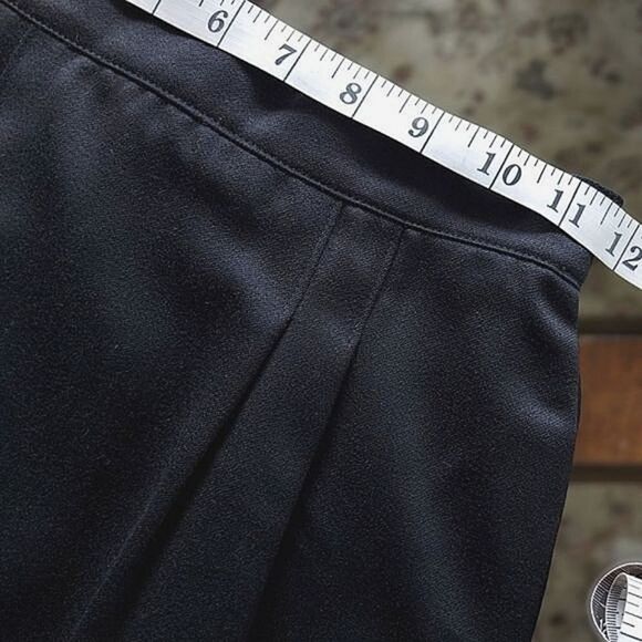 Vtg Gattinoni black high-waisted midi wool pencil skirt - Picture 9 of 13